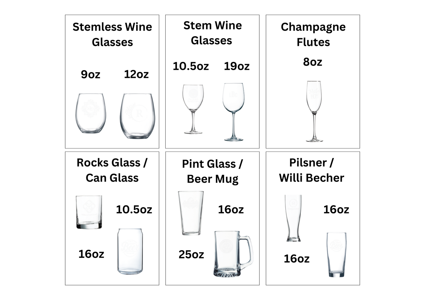 Customization - Engraved Glassware