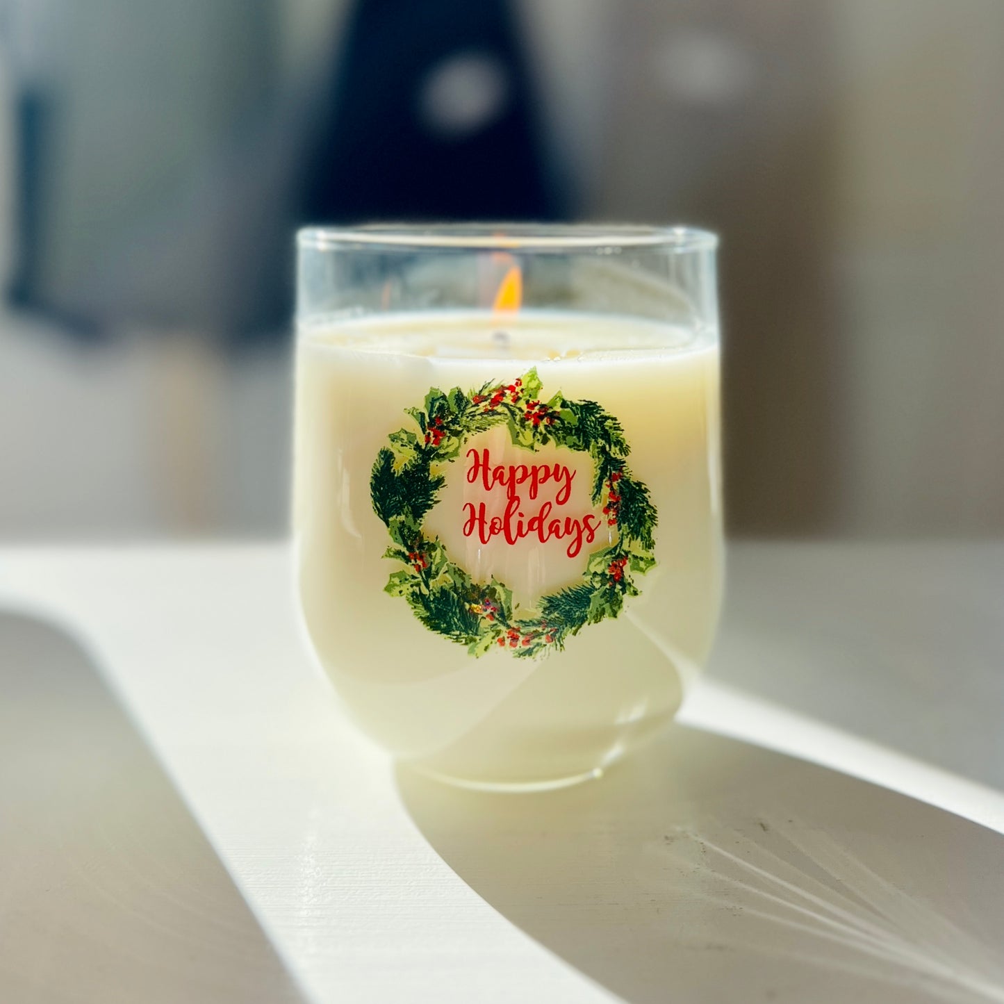 Happy Holidays Candle