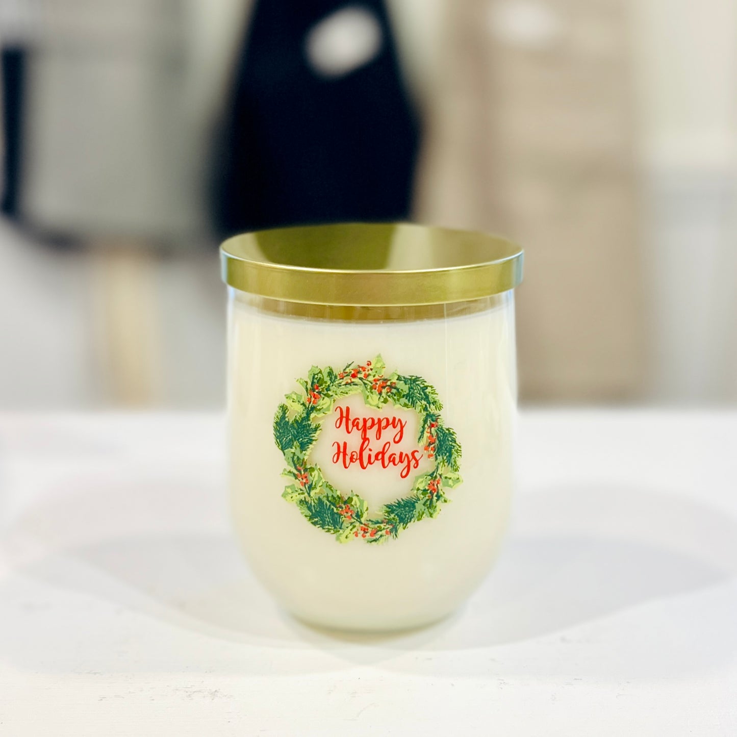 Happy Holidays Candle