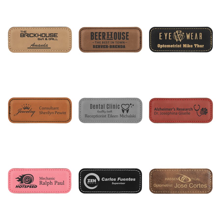 Leatherette Customized Name Tags / Badges