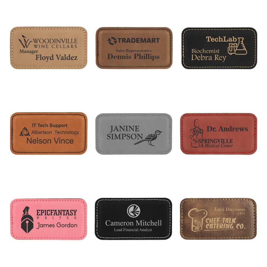 Leatherette Customized Name Tags / Badges