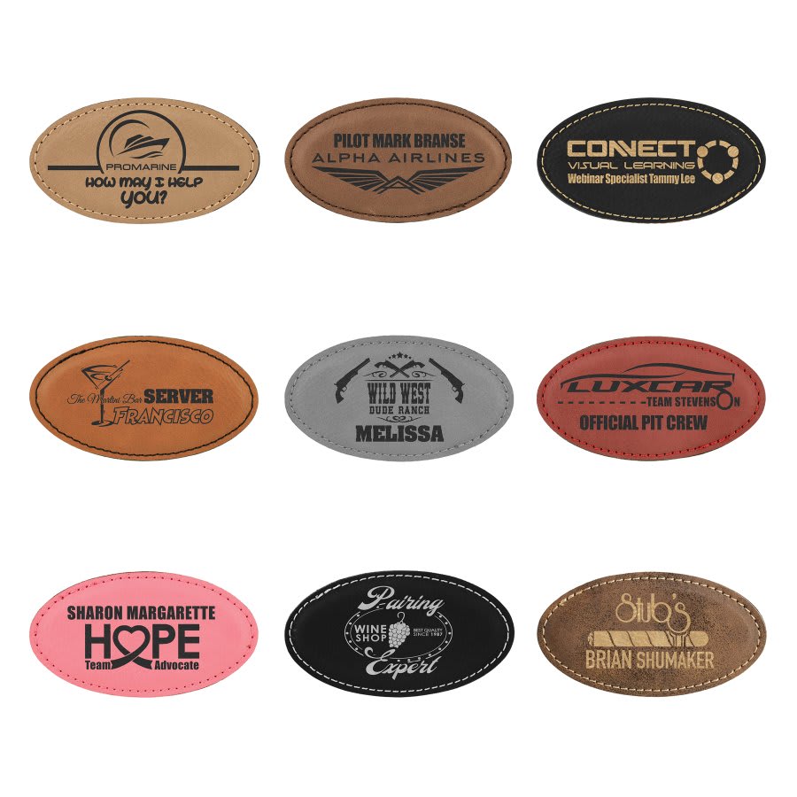 Leatherette Customized Name Tags / Badges