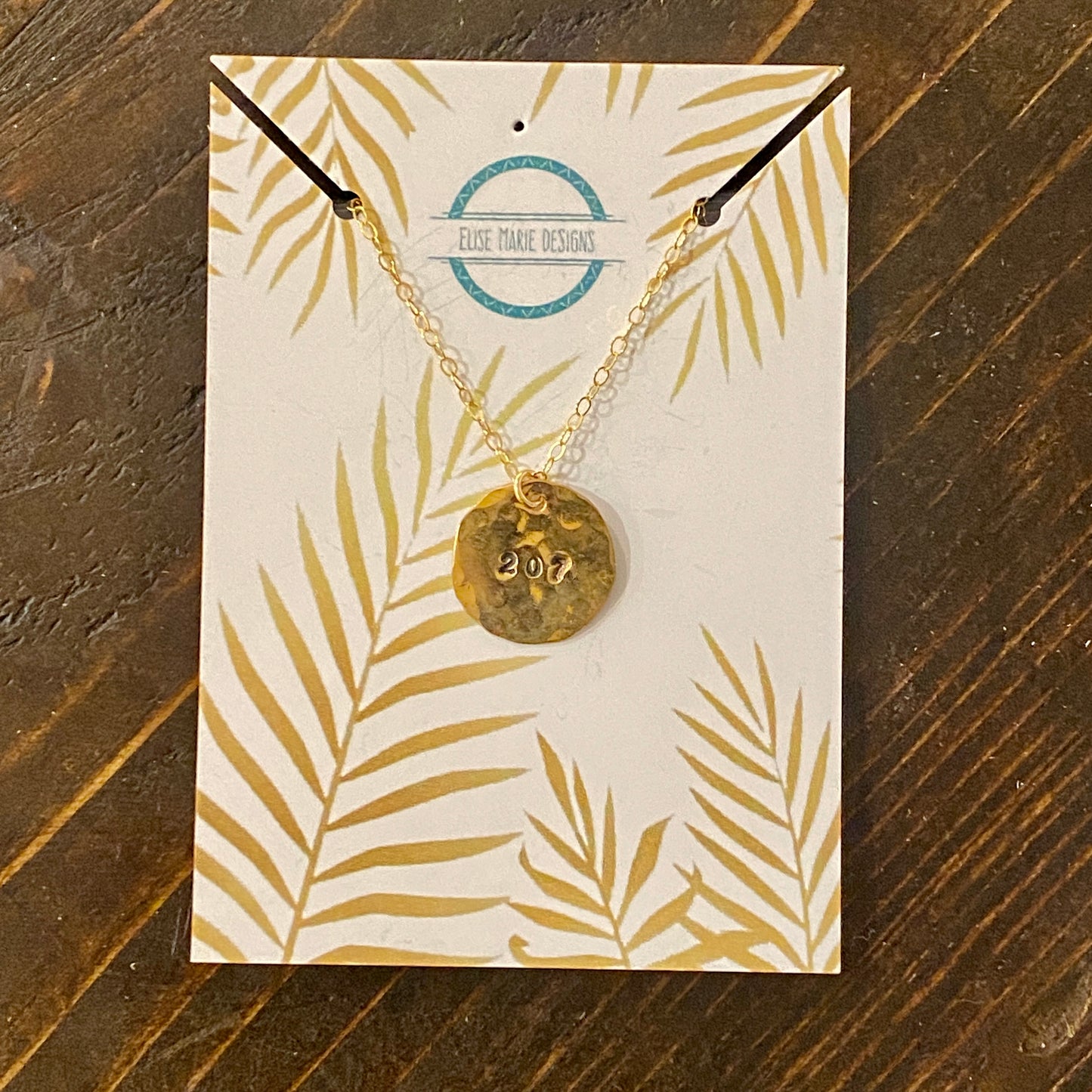 Elise Marie Designs - Hammered Area Code Necklace