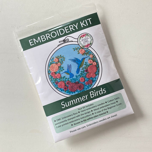 Jessica Long Embroidery - Summer Hummingbird Embroidery Kit