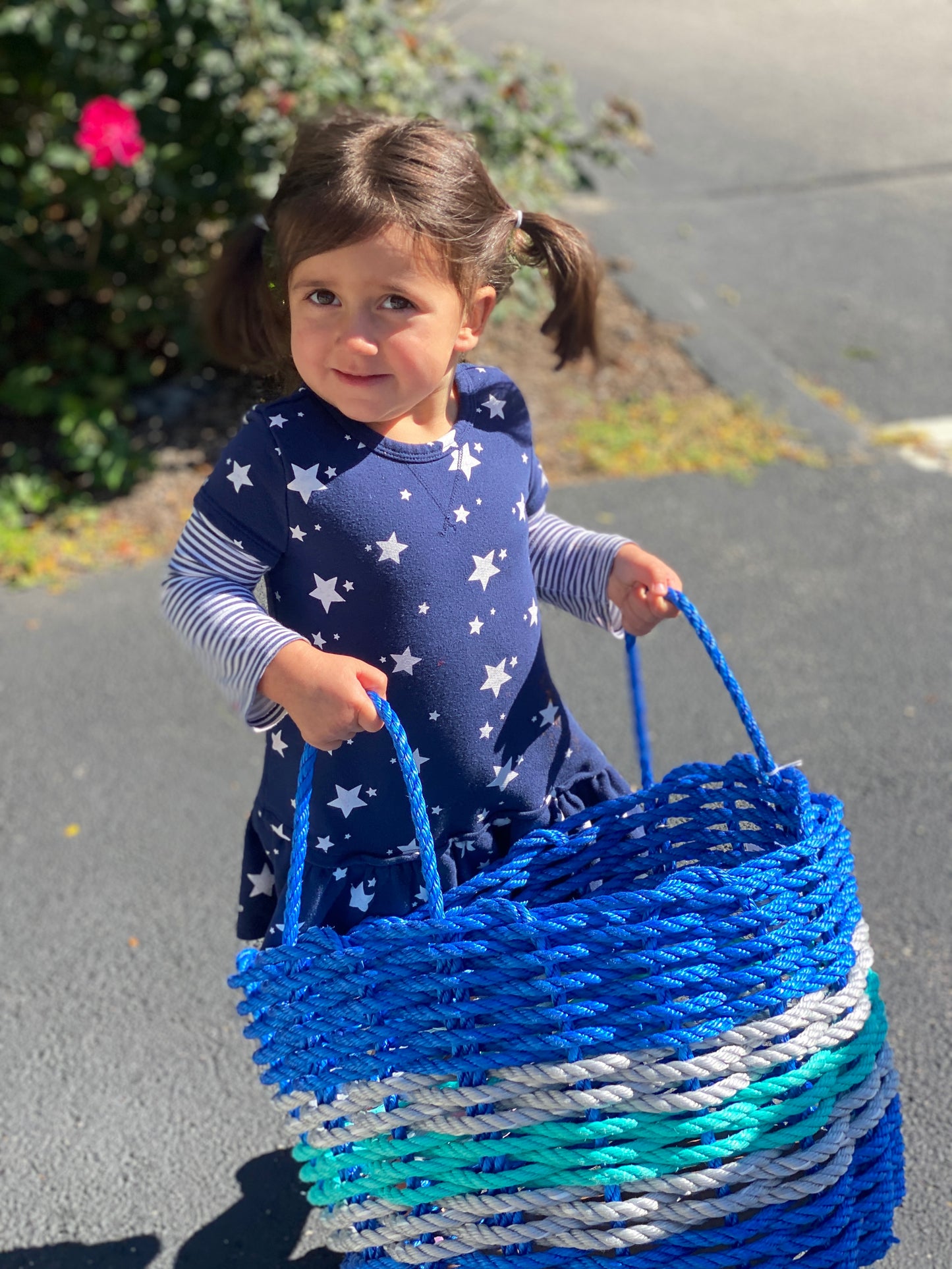 Little Salty Rope - SET - Mat & Basket set 31 x 18 inch Rope Mat + 16 x 12 inch Basket