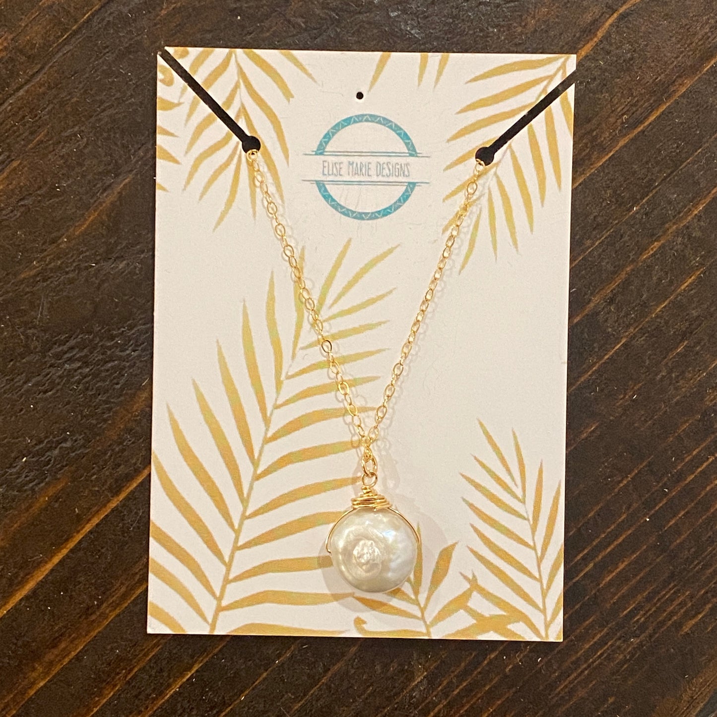 Elise Marie Designs - Simple Pearl Coin Necklace