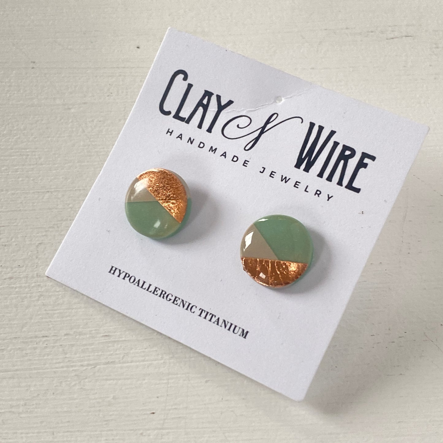 Clay N Wire - Geometric Stud Earrings