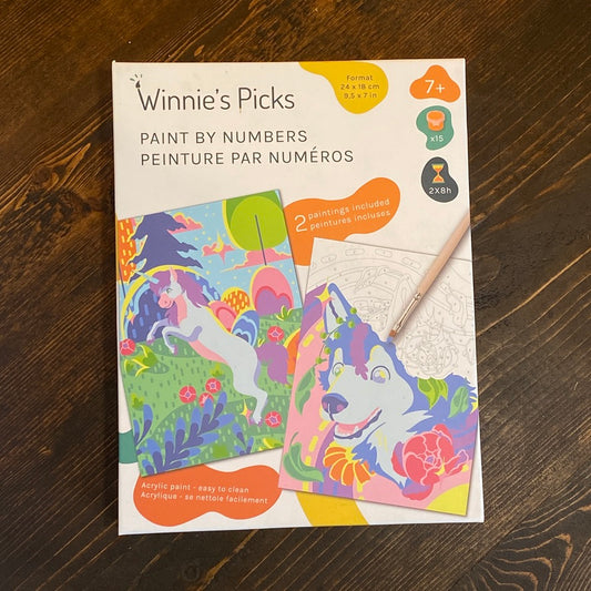 Winnie's Picks - Paint by #'s - Husky & Unicorn