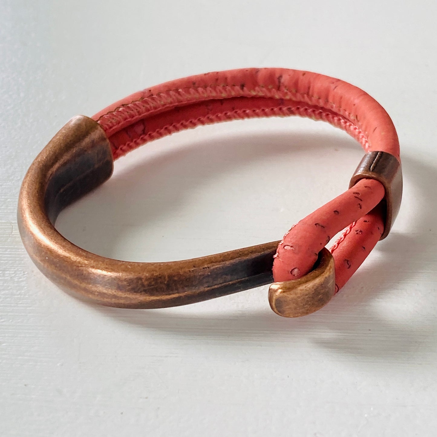 Gem Lounge Jewelry - Cork Copper Side Hook Bracelet in SMALL
