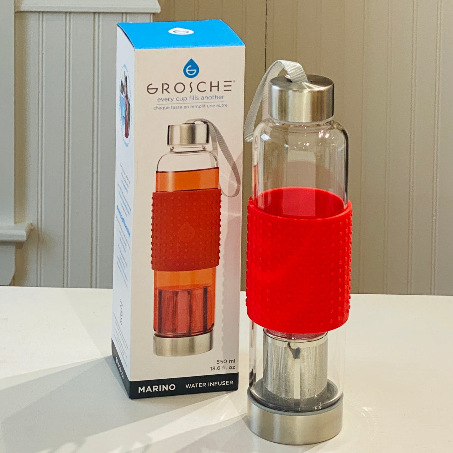 Grosche - Marino Glass Water Bottle with Flavor Infuser