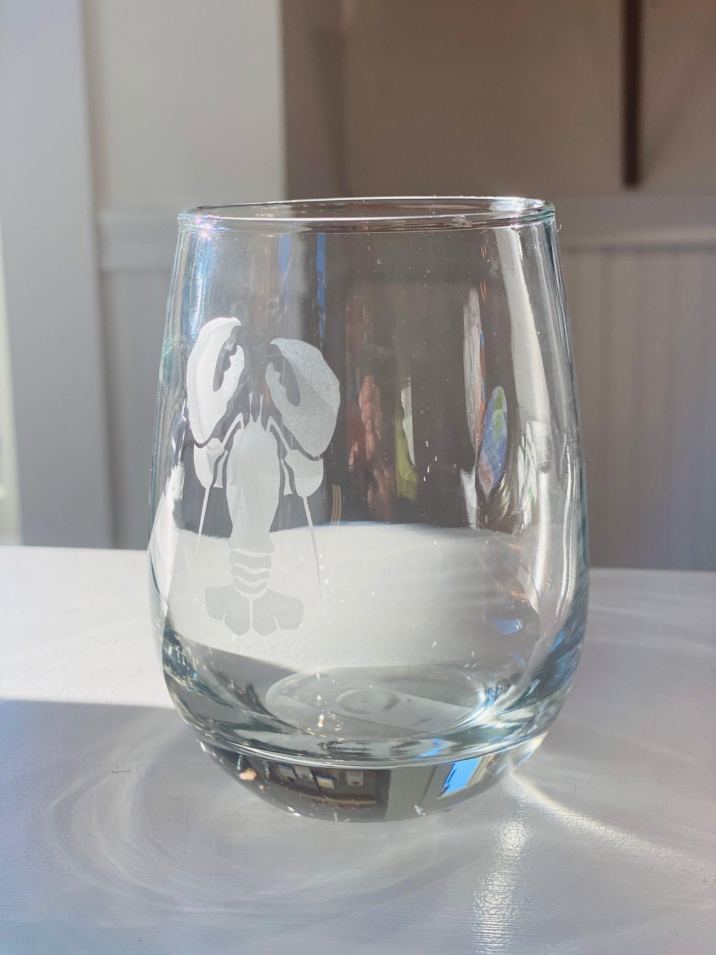 Reclaimed Maine - Etched Wine Glass