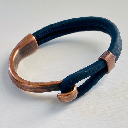 Gem Lounge Jewelry - Cork Copper Side Hook Bracelet in MEDIUM