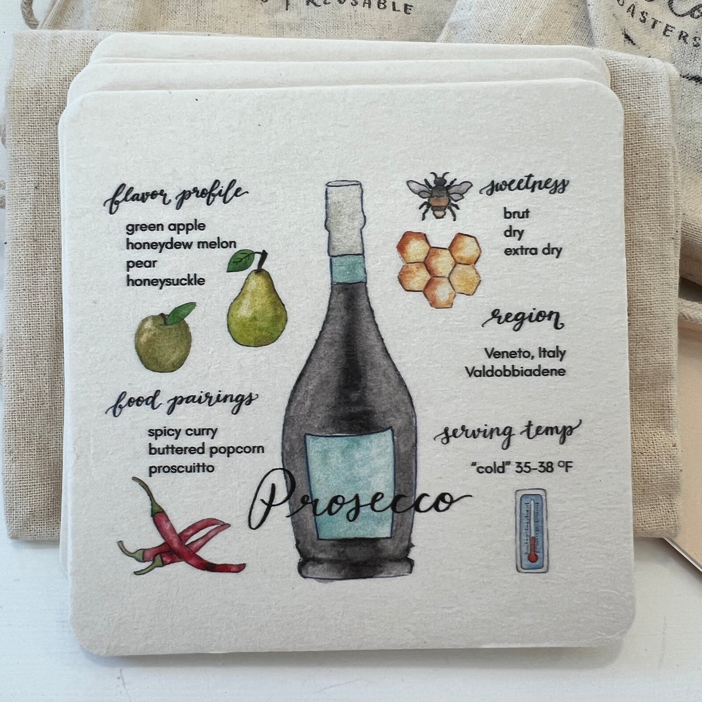 BrodieBee - Wine Coaster Set